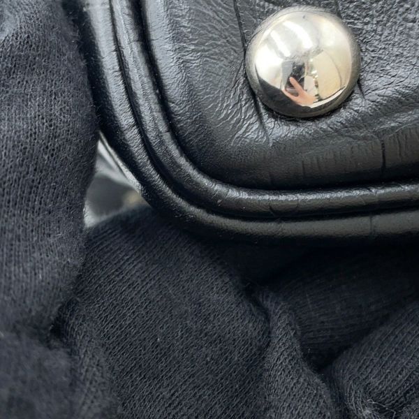 サンローランパリ ハンドバッグ エマニュエル  バケットバッグ クロコ型押しレザー 340240 黒 2way