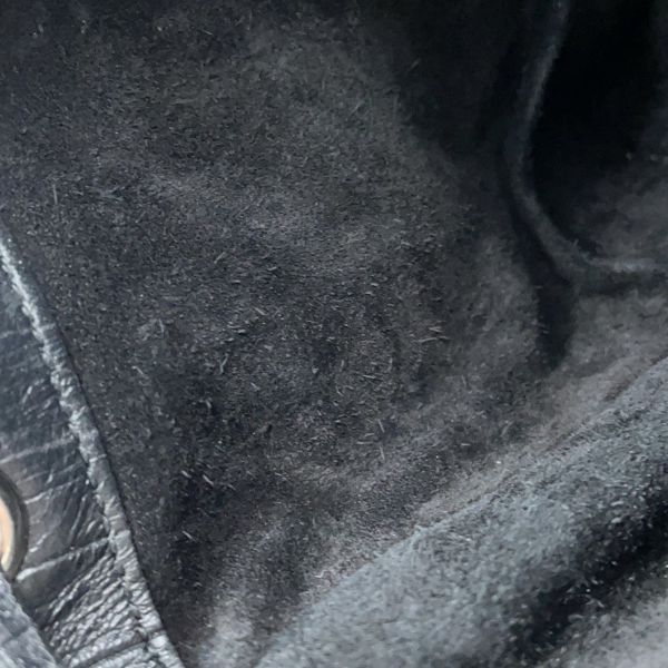 サンローランパリ ハンドバッグ エマニュエル  バケットバッグ クロコ型押しレザー 340240 黒 2way