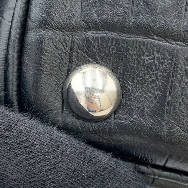 サンローランパリ ハンドバッグ エマニュエル  バケットバッグ クロコ型押しレザー 340240 黒 2way