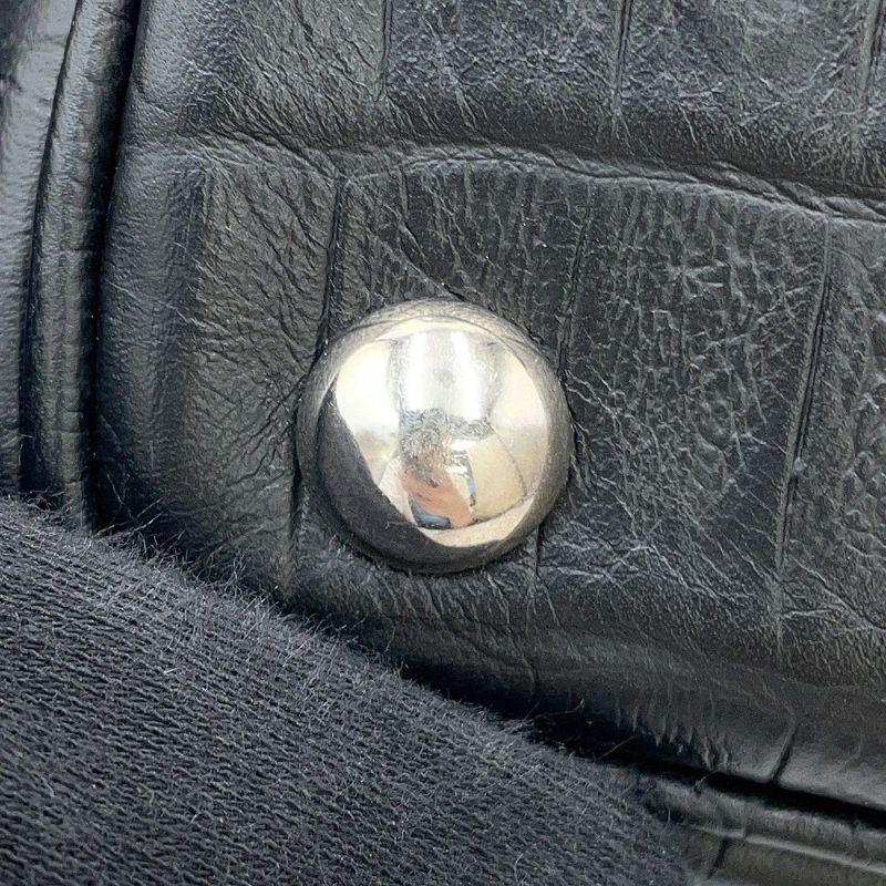 サンローランパリ ハンドバッグ エマニュエル  バケットバッグ クロコ型押しレザー 340240 黒 2way