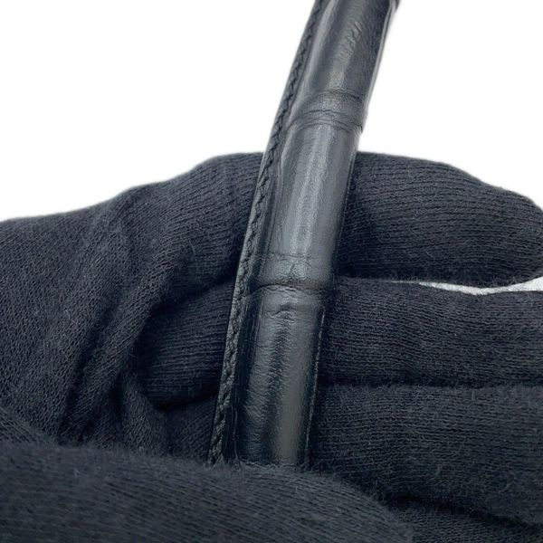 サンローランパリ ハンドバッグ エマニュエル  バケットバッグ クロコ型押しレザー 340240 黒 2way