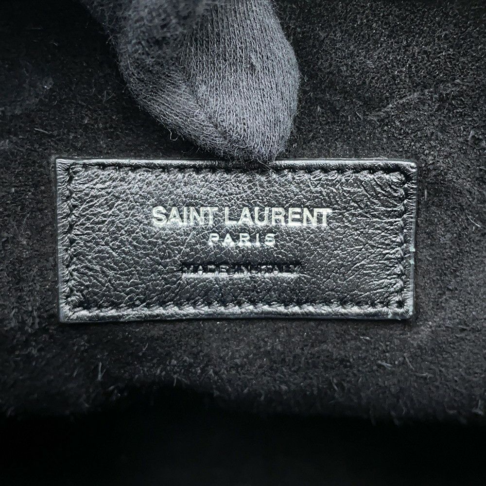 サンローランパリ ハンドバッグ エマニュエル  バケットバッグ クロコ型押しレザー 340240 黒 2way