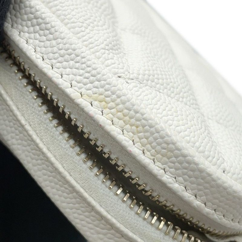 シャネル ポーチ ココマーク マトラッセ コスメポーチ A80909 CHANEL 小物入れ 化粧ポーチ 白