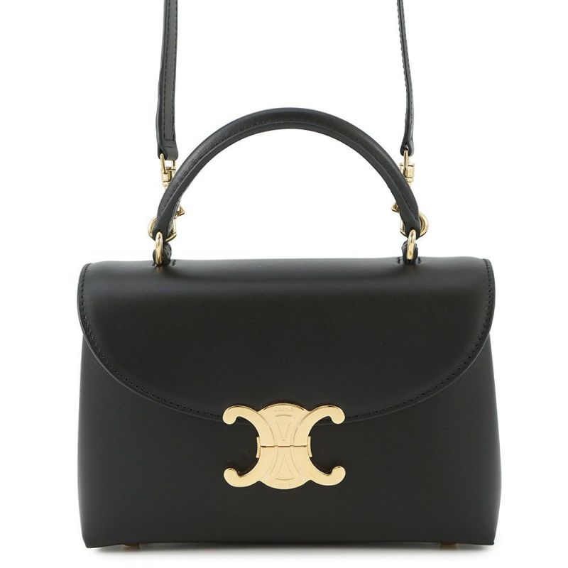セリーヌ ハンドバッグ ティーン ニノ スムースサテンドカーフレザー 118113GG2.38NO CELINE 2way 黒