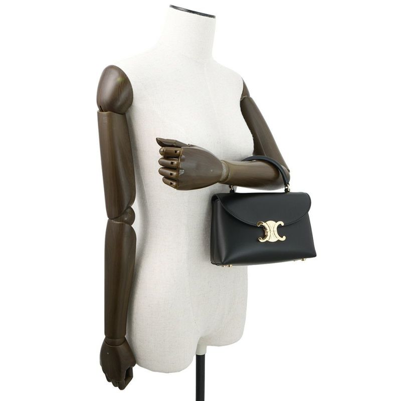 セリーヌ ハンドバッグ ティーン ニノ スムースサテンドカーフレザー 118113GG2.38NO CELINE 2way 黒