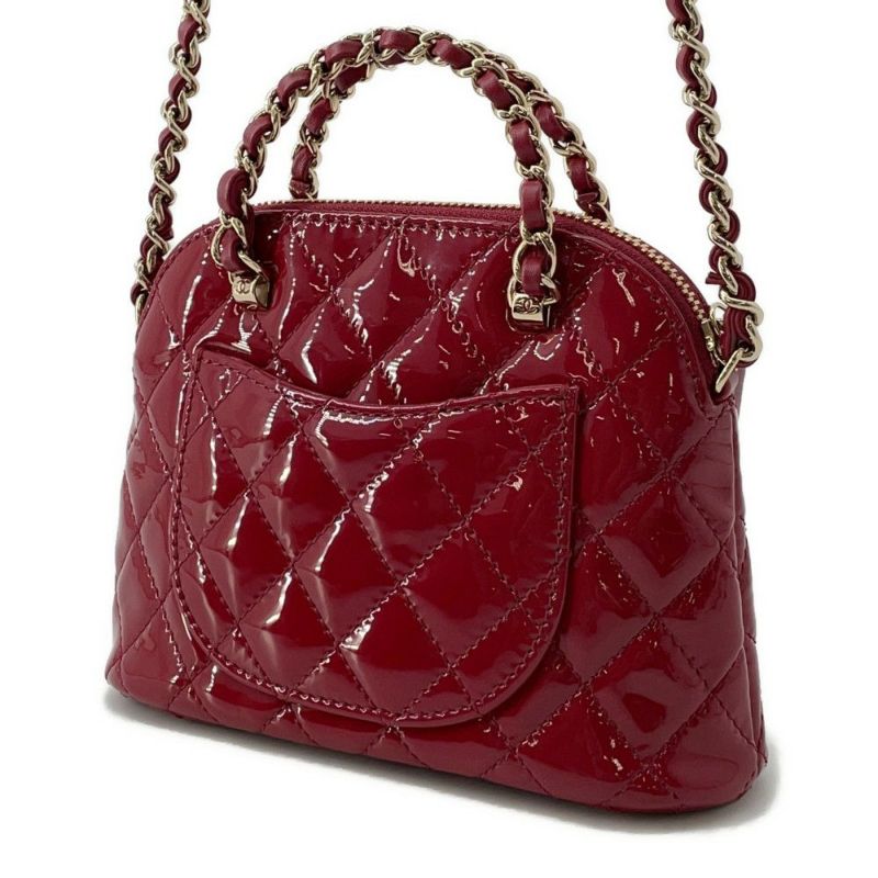 シャネル  チェーン ショルダーバッグ ココマーク マトラッセ パテント AP3354 CHANEL バッグ