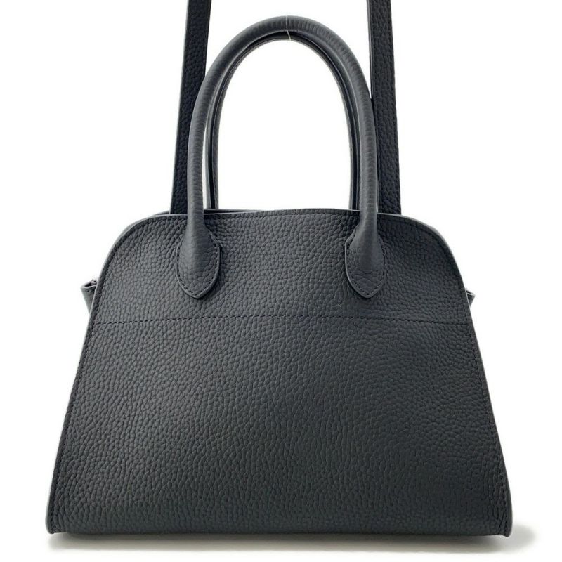 ザ ロウ ハンドバッグ ソフトマルゴー10 レザー W1190 L133 THE ROW 2wayショルダーバッグ  黒