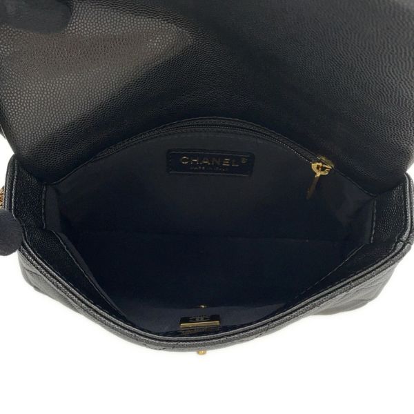 シャネル チェーンショルダーバッグ ミニ マトラッセ キャビアスキン AS3757 CHANEL バッグ 黒