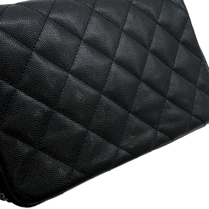 シャネル チェーンショルダーバッグ ミニ マトラッセ キャビアスキン AS3757 CHANEL バッグ 黒