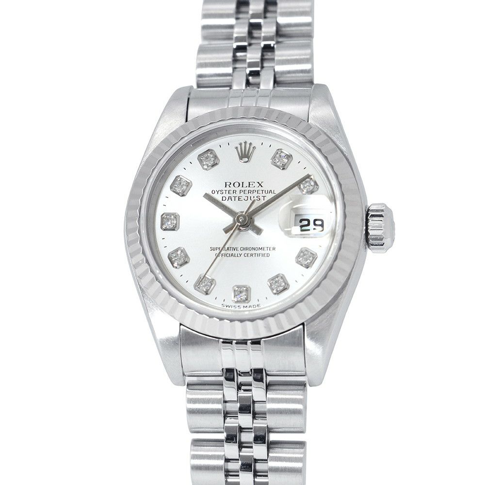 ロレックス デイトジャスト K番 SS/K18WG 79174G ROLEX 腕時計 シルバー文字盤 10PD