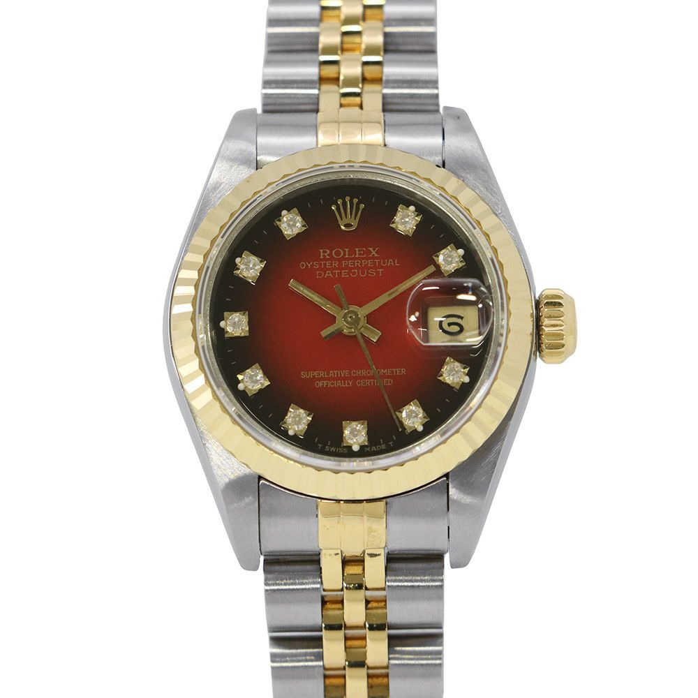 ロレックス デイトジャスト S番 SS/K18YG 69173G チェリーグラデーション文字盤 10PD