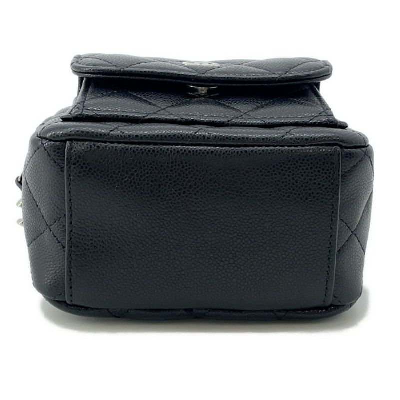 シャネル リュック マトラッセ ココマーク バックパック ミニ キャビアスキン AP3753 CHANEL 2way 黒