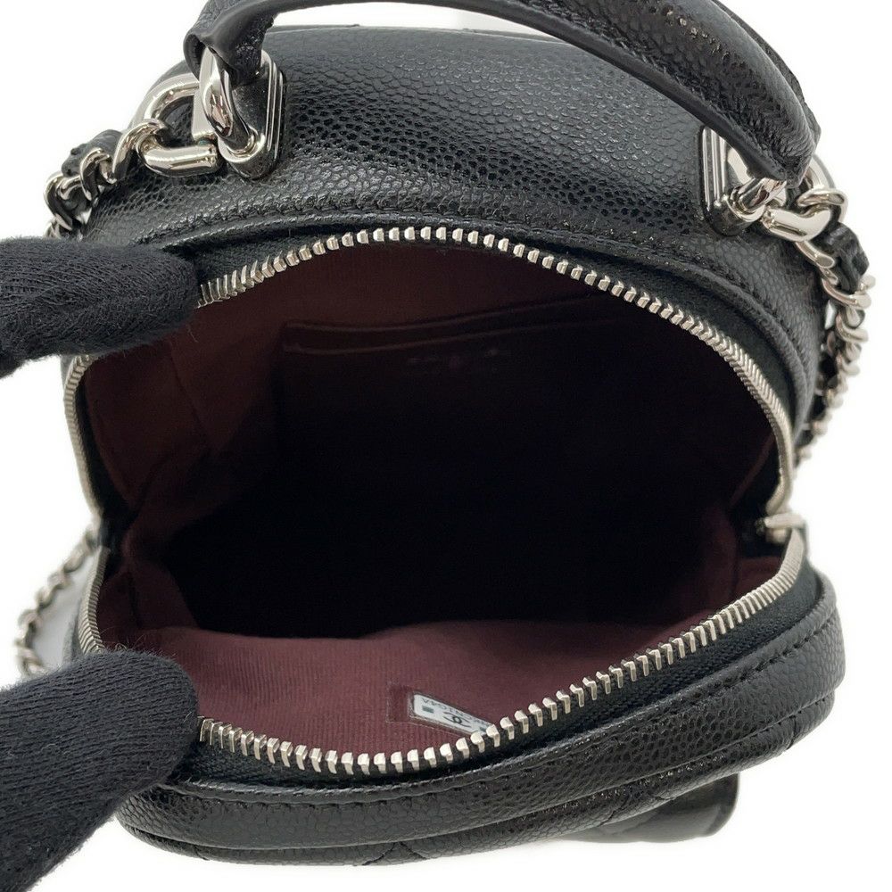シャネル リュック マトラッセ ココマーク バックパック ミニ キャビアスキン AP3753 CHANEL 2way 黒