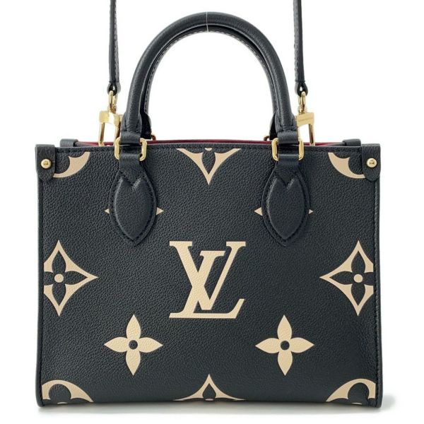 ルイヴィトン ハンドバッグ バイカラーモノグラム・アンプラント オンザゴー PM M45659 2way ショルダー 黒 ブラック