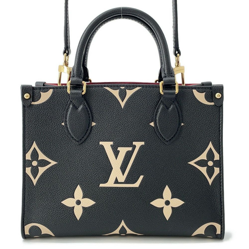 ルイヴィトン ハンドバッグ バイカラーモノグラム・アンプラント オンザゴー PM M45659 2way ショルダー 黒 ブラック