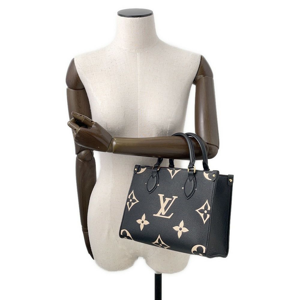 ルイヴィトン ハンドバッグ バイカラーモノグラム・アンプラント オンザゴー PM M45659 2way ショルダー 黒 ブラック