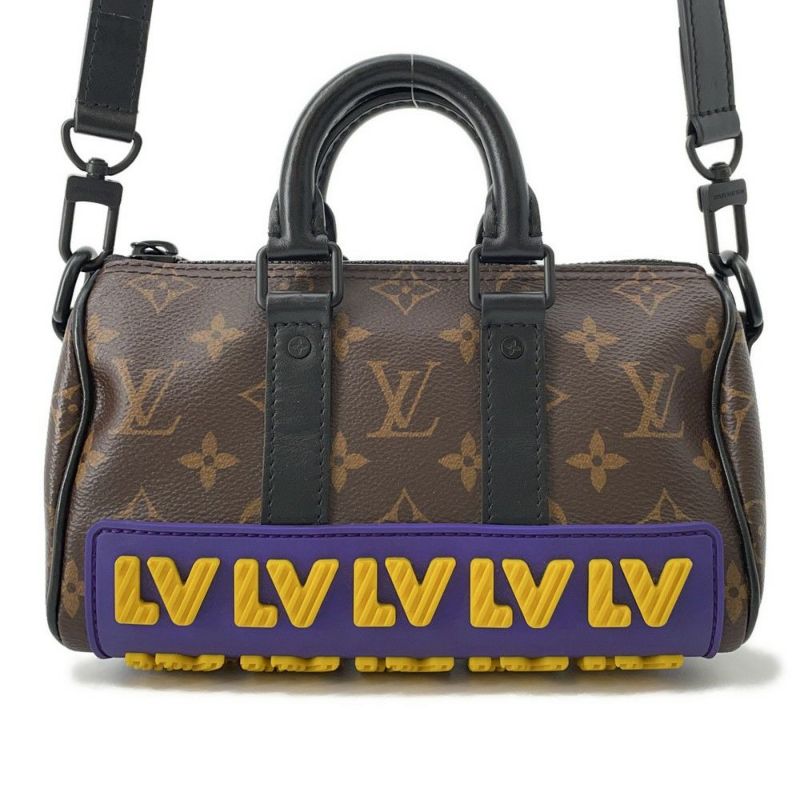 ルイヴィトン ハンドバッグ モノグラム/LVラバー キーポルXS M45788 LOUIS VUITTON 黒 ブラック