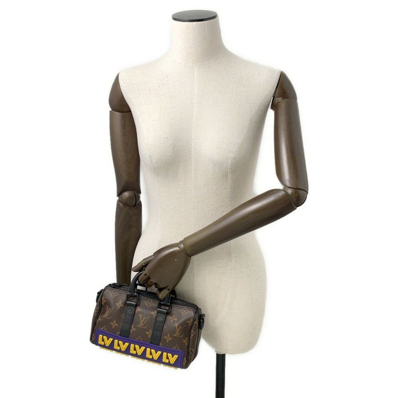 ルイヴィトン ハンドバッグ モノグラム/LVラバー キーポルXS M45788 LOUIS VUITTON 黒 ブラック