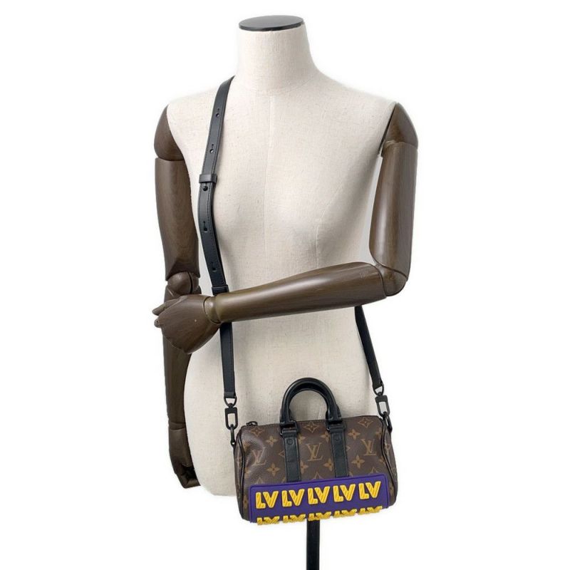 ルイヴィトン ハンドバッグ モノグラム/LVラバー キーポルXS M45788 LOUIS VUITTON 黒 ブラック