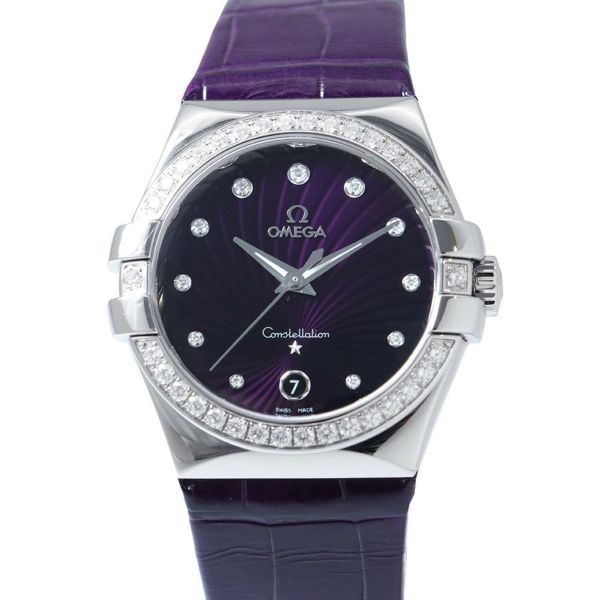 オメガ コンステレーション 123.18.35.60.60.001 OMEGA 腕時計 ウォッチ パープル文字盤 クォーツ