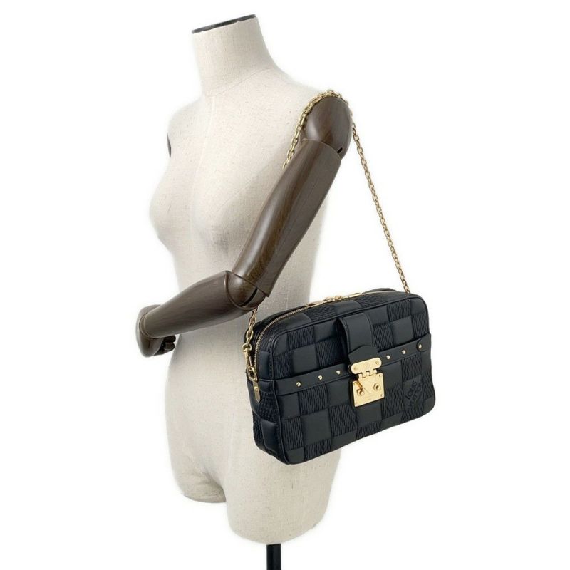 ルイヴィトン ショルダーバッグ ダミエ・キルト レザー トロカMM M59114 LOUIS VUITTON ブラック 黒