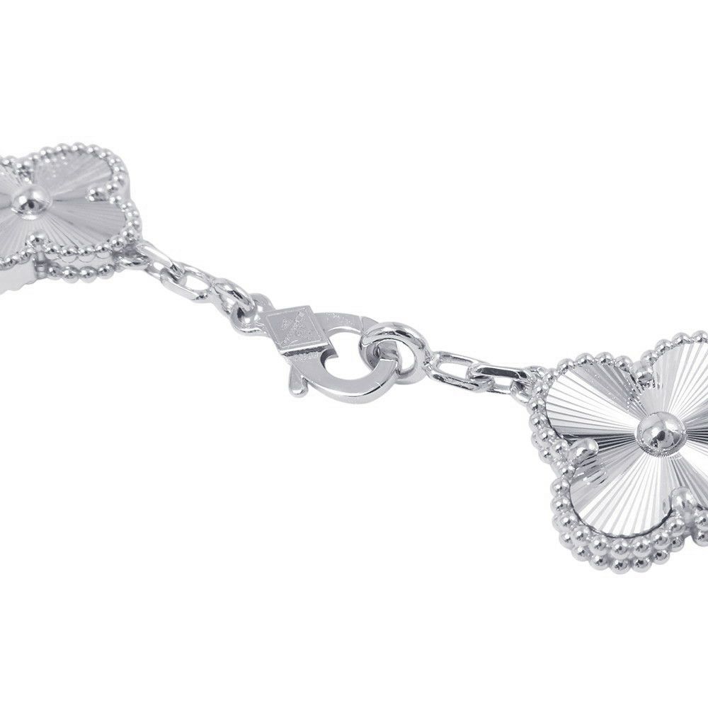 ヴァンクリーフ＆アーペル ブレスレット ヴィンテージ アルハンブラ ブレスレット 5モチーフ ギヨシェ K18WG VCARP9XE00