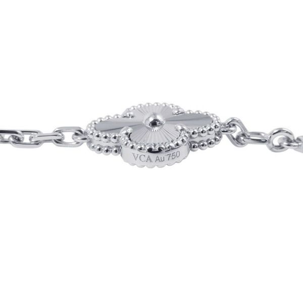 ヴァンクリーフ＆アーペル ブレスレット ヴィンテージ アルハンブラ ブレスレット 5モチーフ ギヨシェ K18WG VCARP9XE00