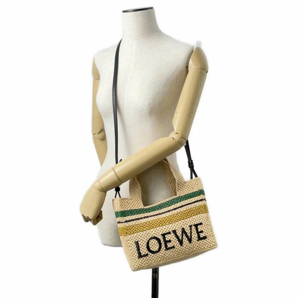 ロエベ ハンドバッグ フォント ラフィア A685B59X02 LOEWE 2wayショルダーバッグ かごバッグ 黒