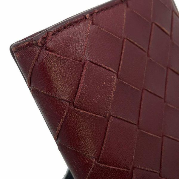 ボッテガヴェネタ 長財布 イントレチャート レザー 608072 BOTTEGA VENETA 財布 赤 レッド