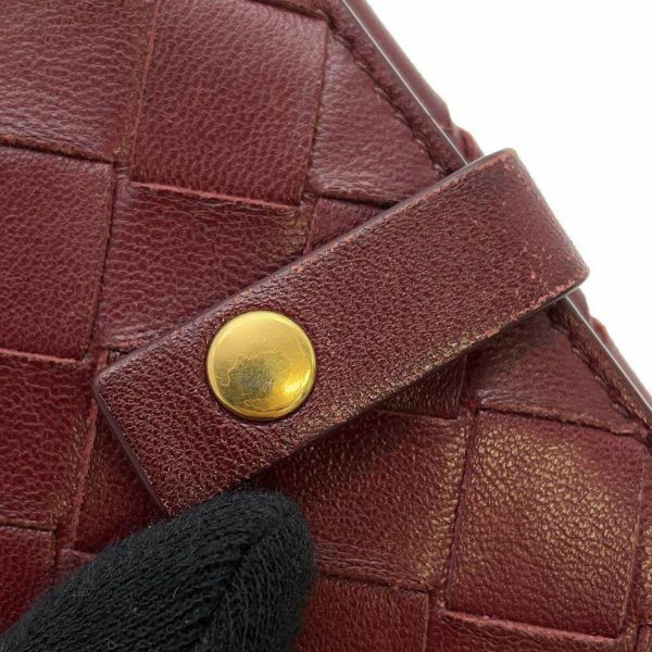 ボッテガヴェネタ 長財布 イントレチャート レザー 608072 BOTTEGA VENETA 財布 赤 レッド