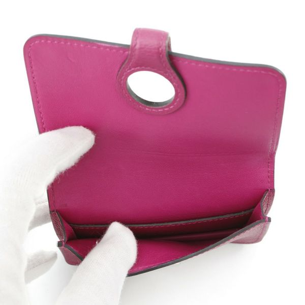 エルメス カードケース ドゴン ローズパープル/シルバー金具 エべーカラー C刻印 HERMES 名刺入れ