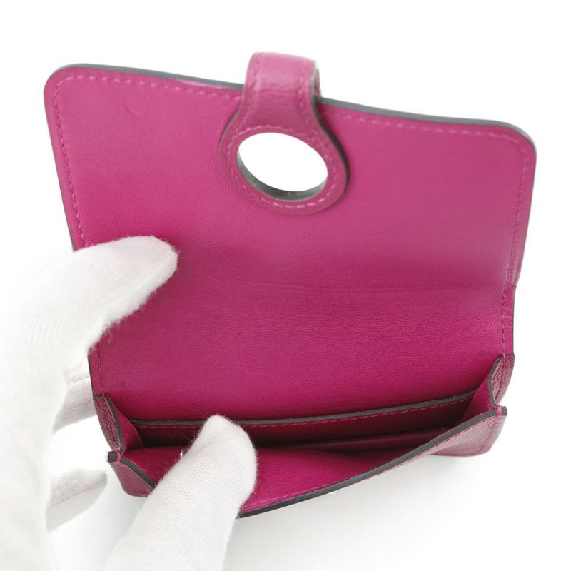 エルメス カードケース ドゴン ローズパープル/シルバー金具 エべーカラー C刻印 HERMES 名刺入れ