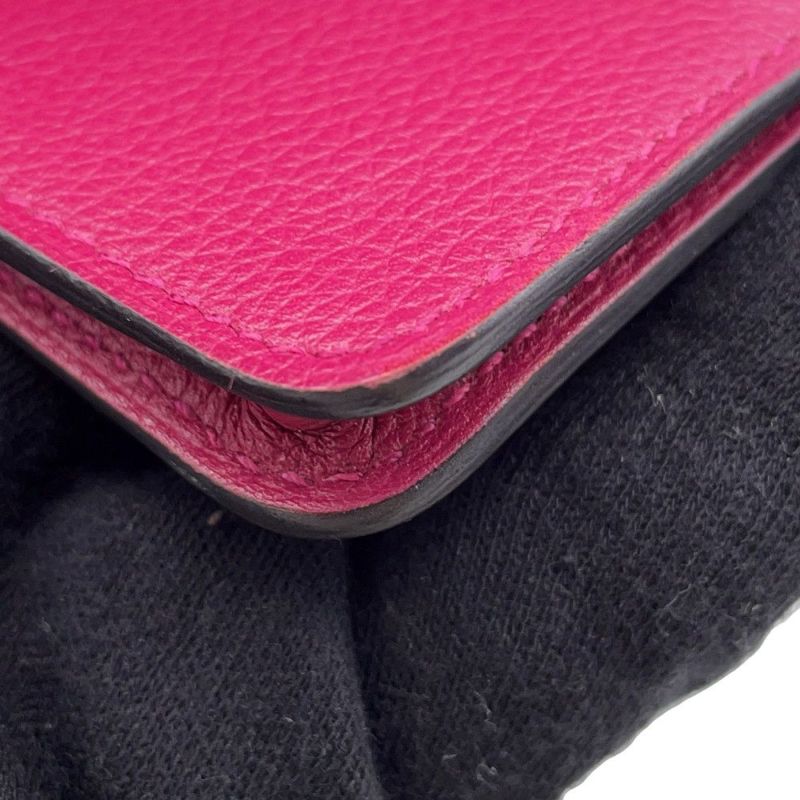 エルメス カードケース ドゴン ローズパープル/シルバー金具 エべーカラー C刻印 HERMES 名刺入れ