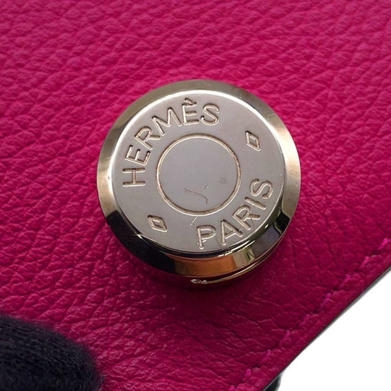 エルメス カードケース ドゴン ローズパープル/シルバー金具 エべーカラー C刻印 HERMES 名刺入れ