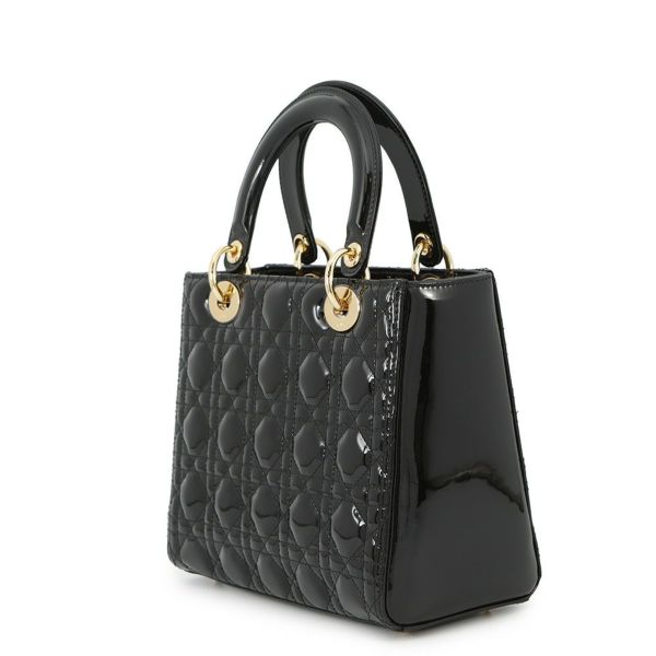 クリスチャン・ディオール ハンドバッグ レディディオール カナージュ パテント VRB44550 黒