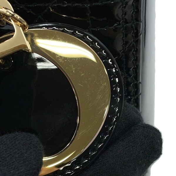 クリスチャン・ディオール ハンドバッグ レディディオール カナージュ パテント VRB44550 黒