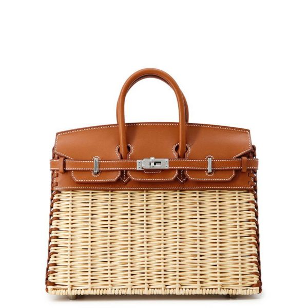 エルメス バーキン25 ピクニック フォーブ/シルバー金具 ストロー/バレニアフォーブ B刻印 HERMES Birkin ハンドバッグ