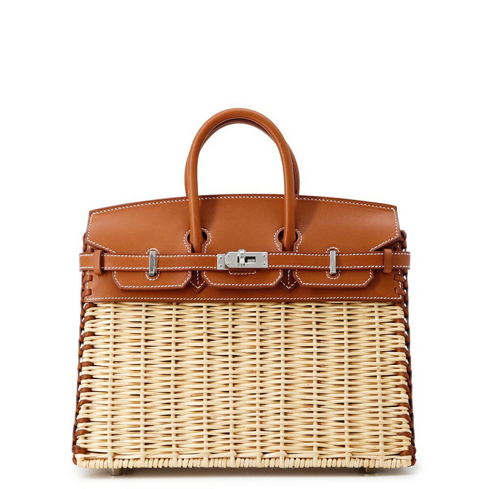 エルメス バーキン25 ピクニック フォーブ/シルバー金具 ストロー/バレニアフォーブ B刻印 HERMES Birkin ハンドバッグ