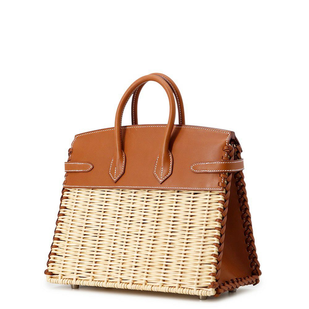 エルメス バーキン25 ピクニック フォーブ/シルバー金具 ストロー/バレニアフォーブ B刻印 HERMES Birkin ハンドバッグ