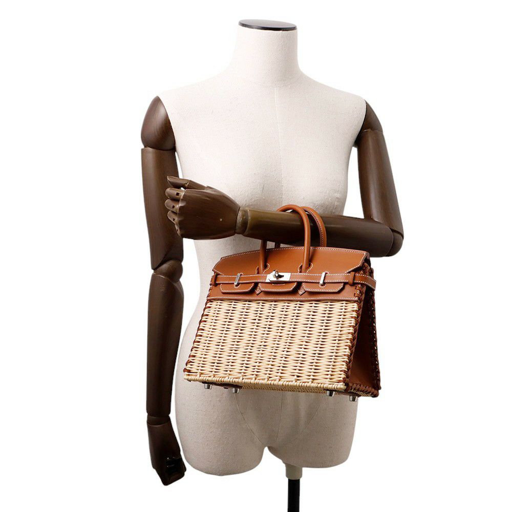 エルメス バーキン25 ピクニック フォーブ/シルバー金具 ストロー/バレニアフォーブ B刻印 HERMES Birkin ハンドバッグ