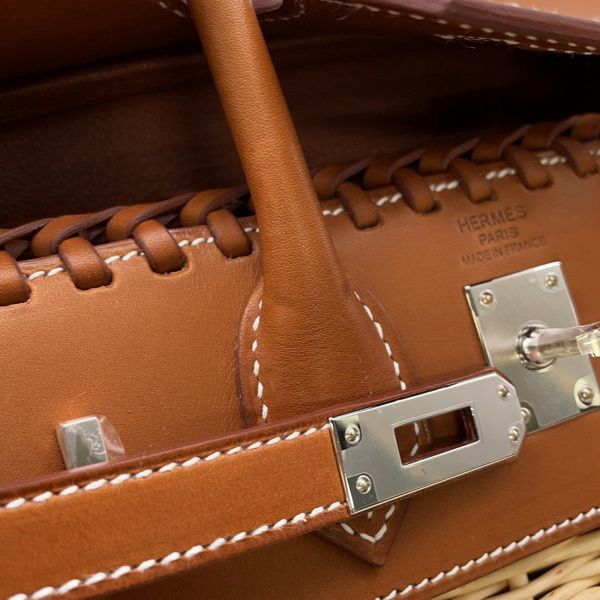 エルメス バーキン25 ピクニック フォーブ/シルバー金具 ストロー/バレニアフォーブ B刻印 HERMES Birkin ハンドバッグ