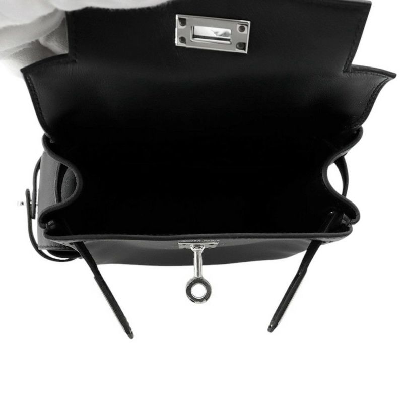 エルメス ケリージャンプ ブラック/シルバー金具スイフト W刻印 HERMES リュック 黒