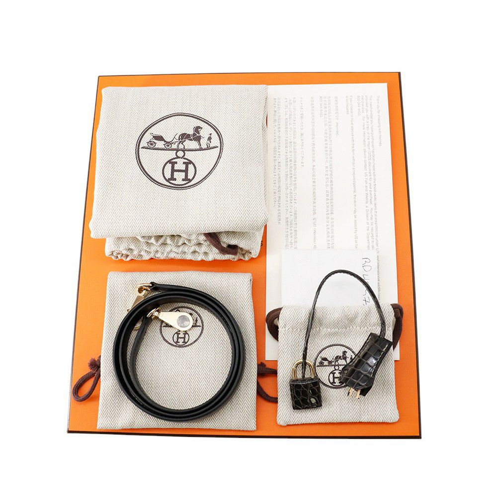 エルメス ケリー25 外縫い タッチ ブラック/グラファイト/シャンパンゴールド金具 ヴォーマダム/アリゲーターシャイン K刻印 黒