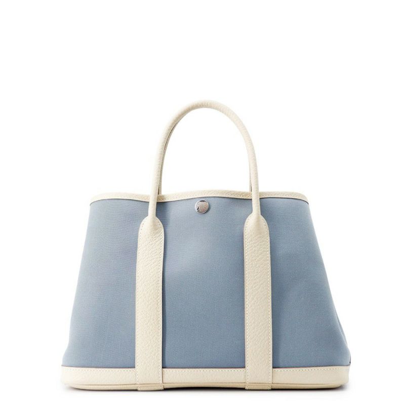 エルメス トートバッグ ガーデンパーティTPM クレ/ブルーリン/シルバー金具 トワルオフィシエ/ネゴンダ X刻印