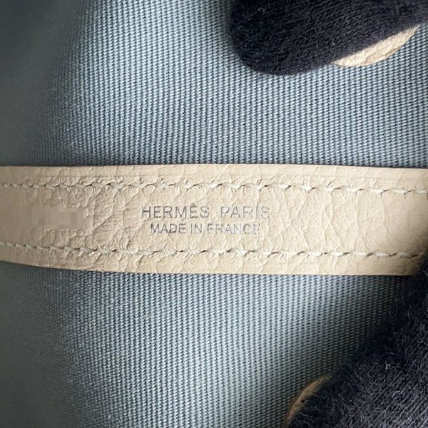 エルメス トートバッグ ガーデンパーティTPM クレ/ブルーリン/シルバー金具 トワルオフィシエ/ネゴンダ X刻印