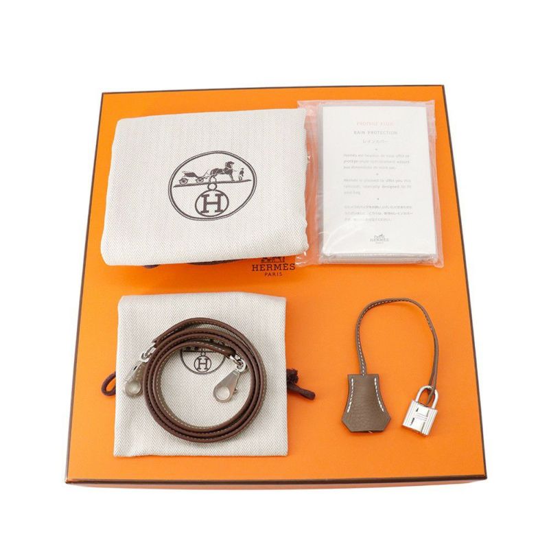 エルメス ハンドバッグ ケリー28 内縫い エトゥープ/シルバー金具 トゴ Z刻印 2wayショルダー