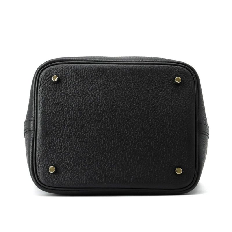 エルメス ハンドバッグ ピコタンロックMM ブラック/ゴールド金具 トリヨンクレマンス W刻印 黒