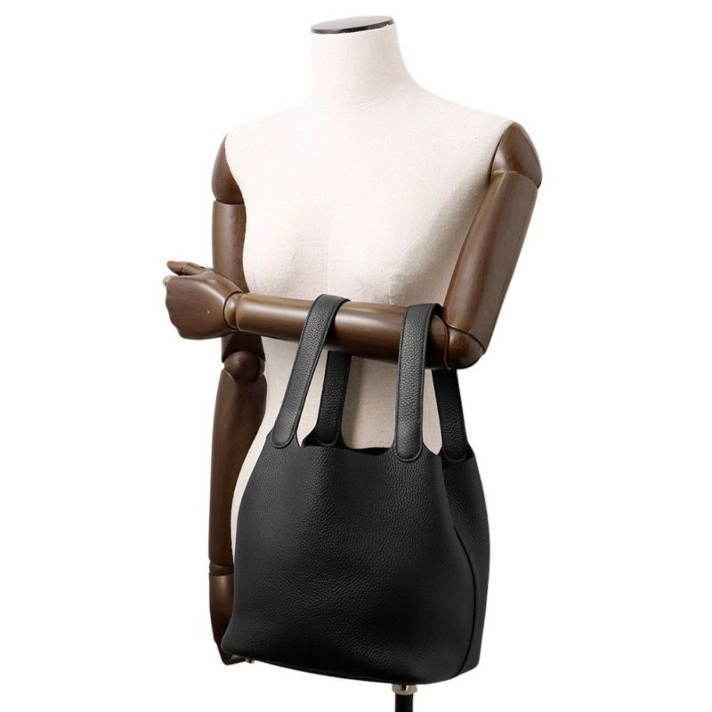 エルメス ハンドバッグ ピコタンロックMM ブラック/ゴールド金具 トリヨンクレマンス W刻印 黒