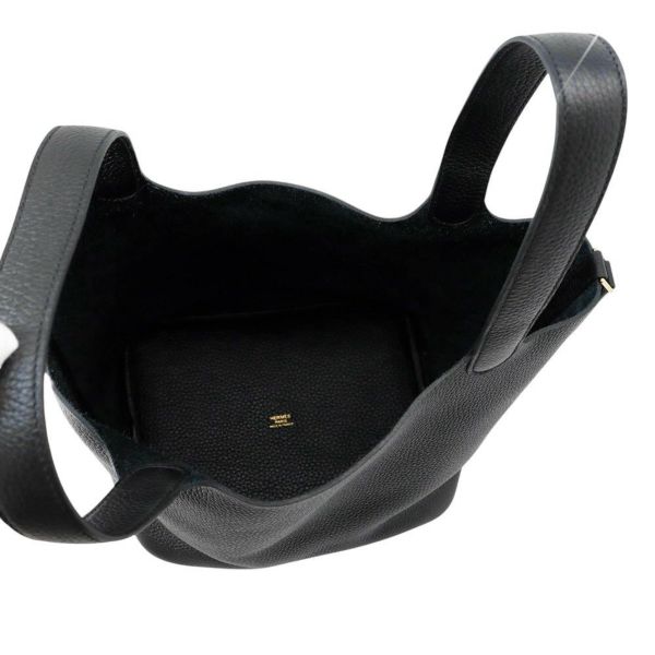 エルメス ハンドバッグ ピコタンロックMM ブラック/ゴールド金具 トリヨンクレマンス W刻印 黒