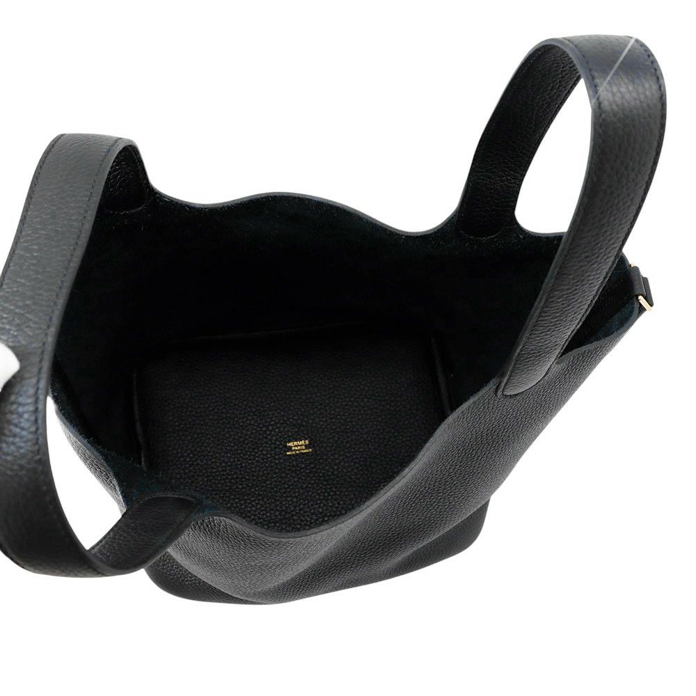 エルメス ハンドバッグ ピコタンロックMM ブラック/ゴールド金具 トリヨンクレマンス W刻印 黒